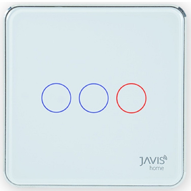 Công tắc JAVIS 3 Gang vuông viền bạc WIFI JS3C-EU-WF