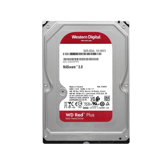 Ổ Cứng HDD WD 3TB Red Plus 3.5 inch, 5400RPM, SATA III, 128MB Cache (WD30EFZX)