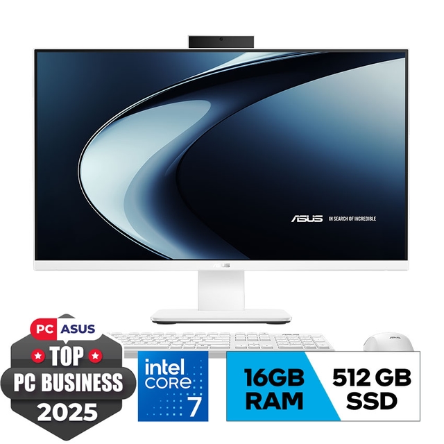 PC All in one Asus V470VAK-WPE077W (i7 13620H/16GD5/512GG/27 FHD/CAM/MIC/WiFi6/BT5/WL_KB/WL_M/W11H/2Y-OS/TRẮNG)