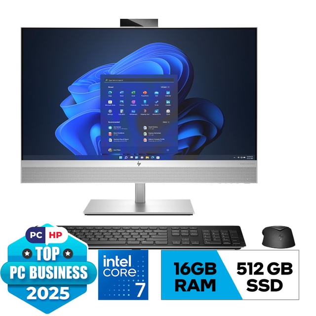 PC HP EliteOne 870 G9 AIO (B01RMPT) (i7 14700/16GB RAM/512GSSD/27QHD Cảm ứng/WL_K&amp;M/Win11/BẠC/3Y)