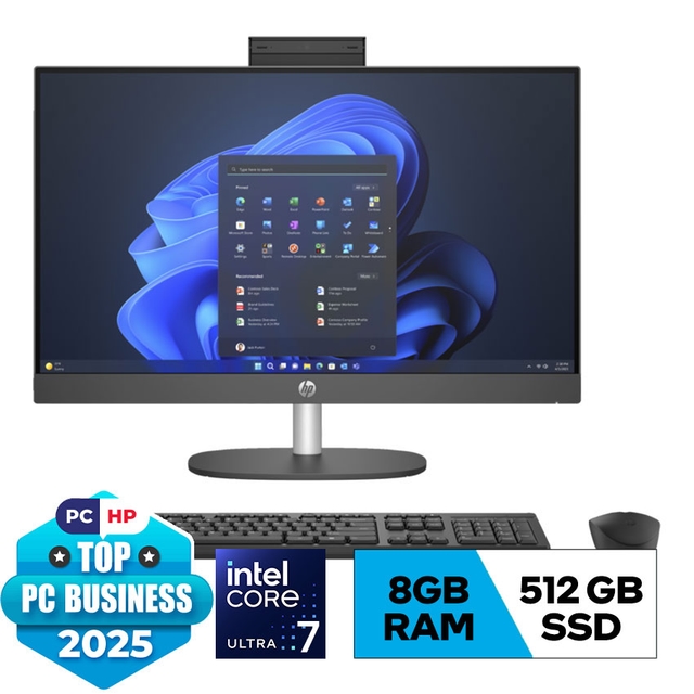 PC HP ProOne 240 G10 AIO (AY2G6PT) (U7 155U/8G/512GSSD/23.8FHD/IPS/WL/BT/KB/M/W11SL/ĐEN)