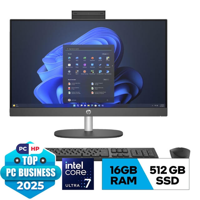 PC HP ProOne 240 G10 AIO (AY2G7PT) (U7 155U/16G/512GSSD/23.8FHD/IPS/WL/BT/KB/M/W11SL/ĐEN)