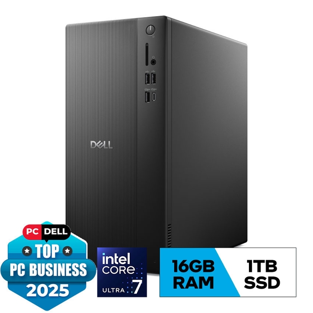 PC Dell Tower ECT1250 (Ultra 7-265 /1*16GB RAM DDR5/1TB SSD/WL+BT/Keyboard Copilot AI+Mouse/180W PSU/Win11) (42TOWEULTRA-01)