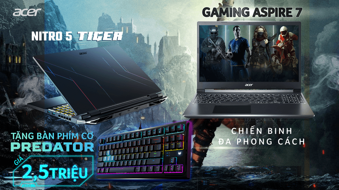 Chương trình khuyến mại Mua laptop gaming Acer tại HACOM nhận ngay bàn phím cơ