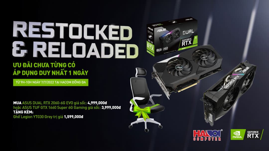 Chương trình khuyến mại Mua card màn hình NVIDIA tặng ghế cao cấp