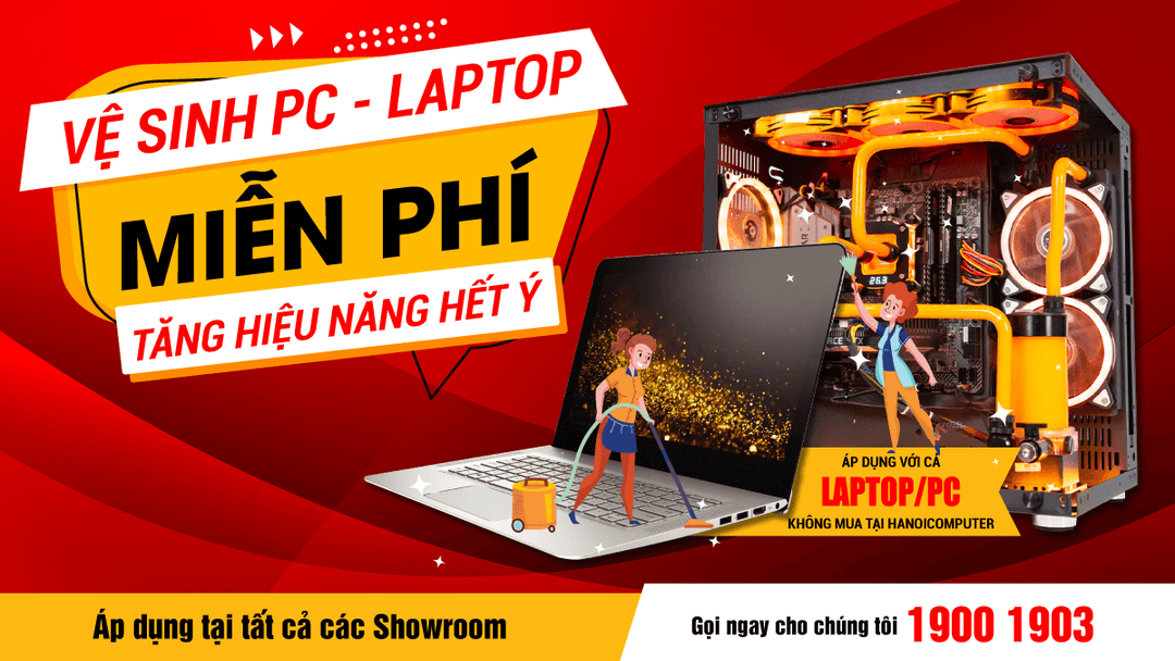 Đến HACOM vệ sinh máy tính MIỄN PHÍ trên toàn hệ thống